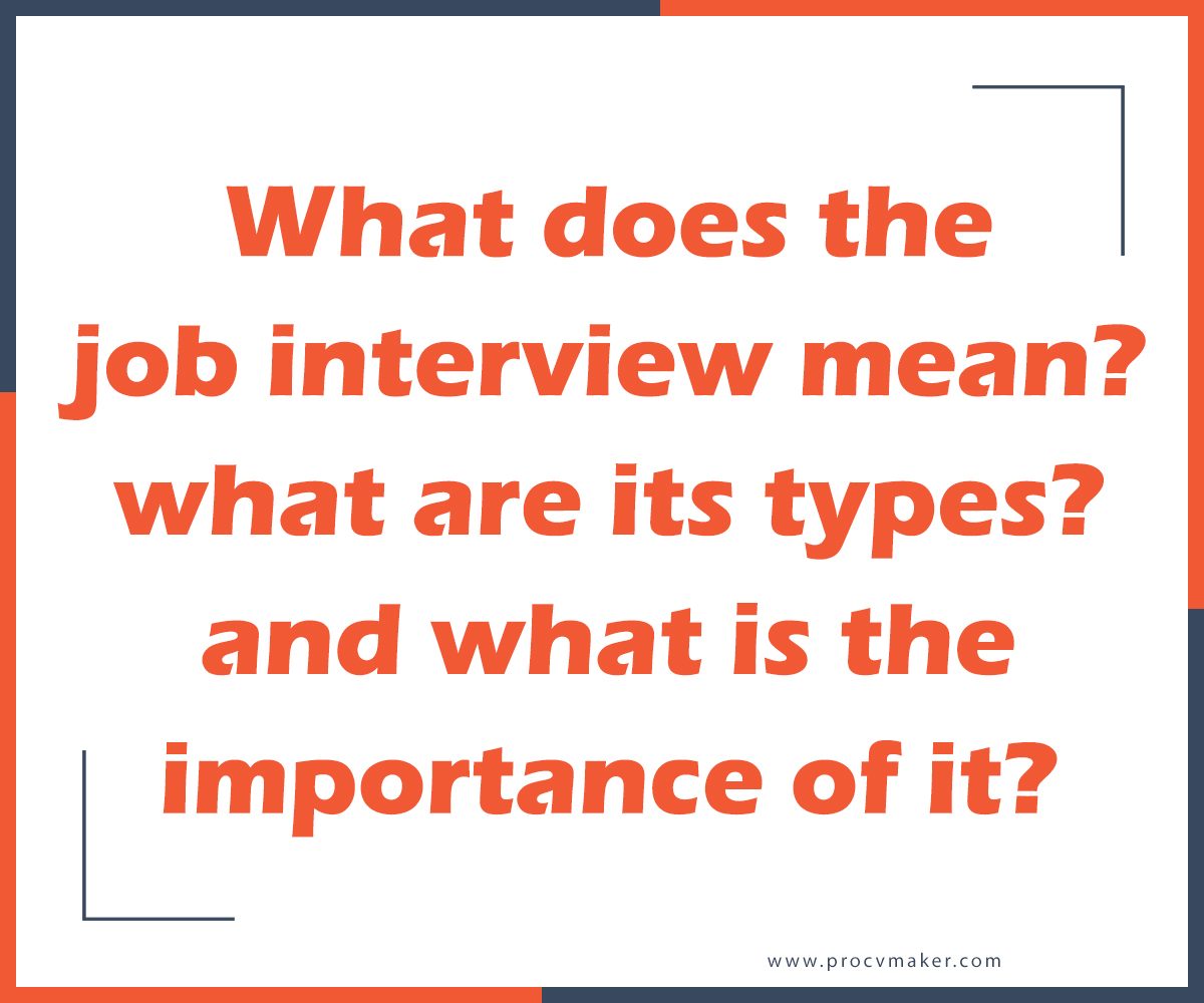 What does the job Interview mean, what are its types, and what is the importance of it?